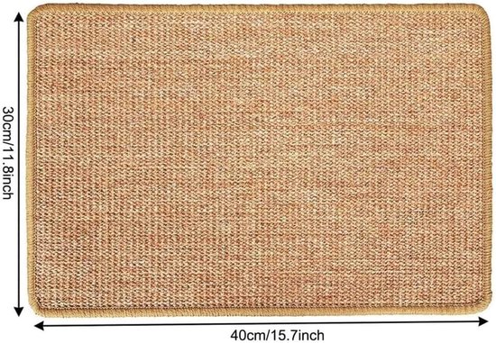 Krabmat voor katten, 3 stuks, sisal, 3 maten (60 x 30 cm, 50 x 25 cm, 40 x 20 cm), krasbescherming voor bank, meubels en deuren