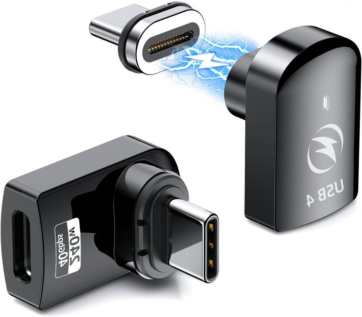Magnetische USB C-adapter 2 pack - 240W - Snel opladen - Gegevensoverdracht - 8K video - USB4 - 40Gbps