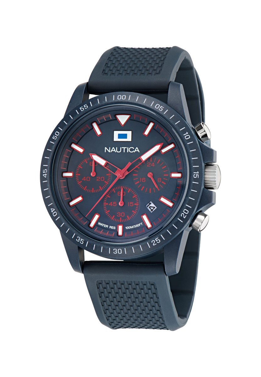 Nautica Nautica One Kwarts Analoog Horloge Blauw Case: 100% Bio-Ceramic | Armband: 100% Bio-Based Pu 43 mm NAPNOS4S2