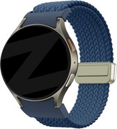 Bandz Gevlochten nylon bandje 'Easy fit' - Geschikt voor Samsung Galaxy Watch 7 (40 & 44mm) / Galaxy Watch 6 Classic (43 & 47mm) / Galaxy Watch 5 (Pro) / Galaxy Watch 4 (Classic) / Galaxy Watch FE (blauw)