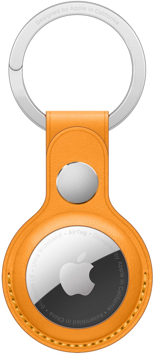 Apple Leather Key Ring voor de Apple AirTag - California Poppy
