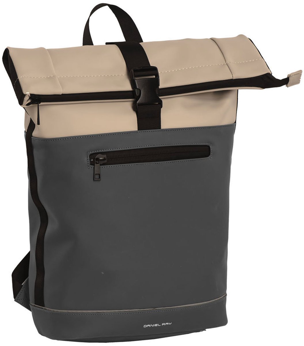 Daniel Ray Rockhampton Rolltop Laptop Rugzak Waterproof - 15,6 inch - Donkergrijs / Kaki