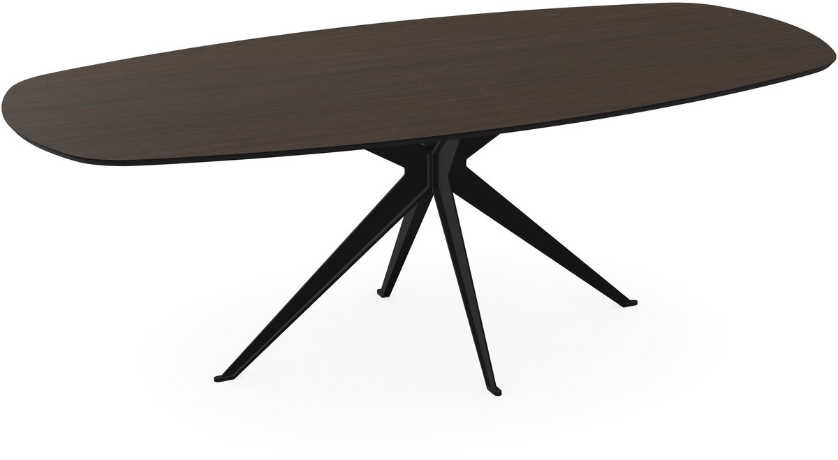 Melamine eettafel eiken bruin - Deens ovaal - Anna onderstel - eiken tafel 160 x 80 cm