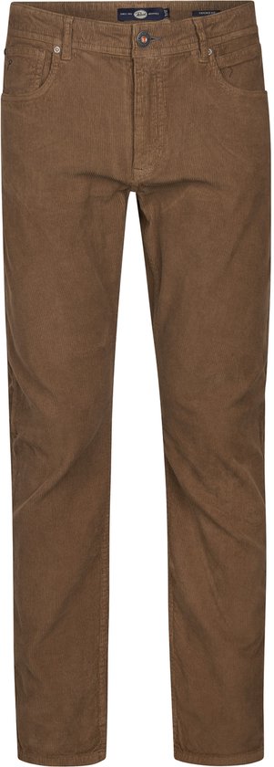 Petrol Industries - Jeans en velours côtelé pour homme - Coupe fuselée classique - 100 % coton - 5 poches - Délavage subtil - Marron - Taille W28L34