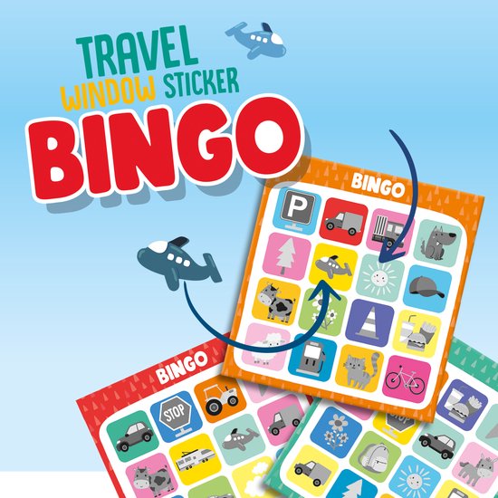 SES - Reisspel - Raamsticker bingo - herbruikbaar - verschillende bingo kaarten - fijne afleiding tijdens een reis - reisspelletje voor kinderen