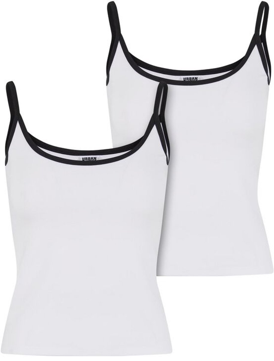 Urban Classics Contrast Basic (Set van 2) Dames Top - wit/zwart - L