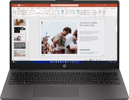 HP 250 15.6 inch G10 Notebook PC Intel® Core™ i5 i5-1334U Laptop 39,6 cm (15.6") Full HD 8 GB DDR4-SDRAM 512 GB SSD Wi-Fi 6 (802.11ax) Gratis DOS Zwart - HP - Hoofdafbeelding