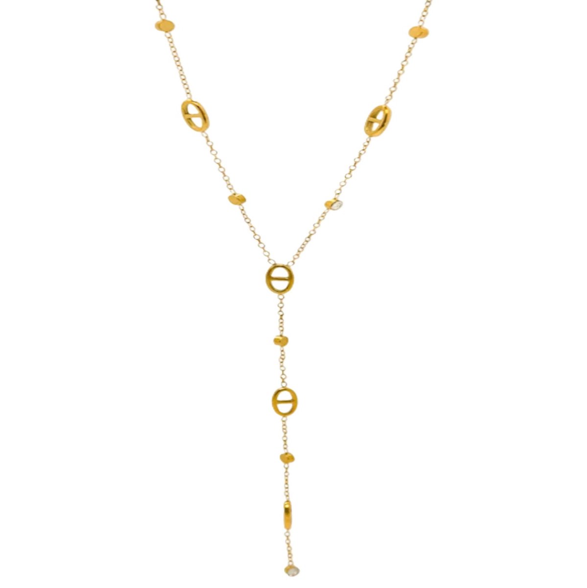 Cliste Couture - Lariat Necklace - Sieraden - Vrouwen Ketting - Goudkleurig - Ketting Dames - vadeau voor vrouwen