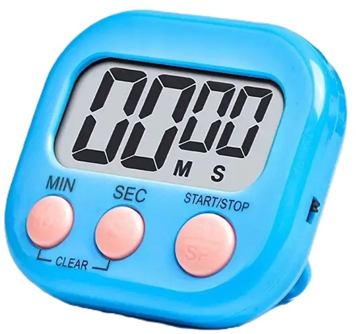 Digitale Kookwekker met Groot Display – Countdown & Stopwatch – Magneetbevestiging – 1x AAA – Eenvoudige Bediening – Blauw