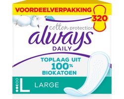Always Dailies Inlegkruisjes Cotton Protection Bio — 320 stuks