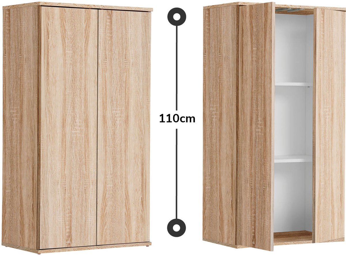 mokebo Opbergkasten 'Der Schlanke' (60 x 110 cm) multifunctionele Kantoorkast of Archiefkast in sonoma eik