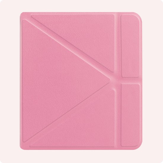 Hoes Geschikt voor Kobo Libra Colour Hoesje Bookcase Cover Book Case Hoes Sleepcover Met Screenprotector - Roze van Merkloos — afbeelding 5