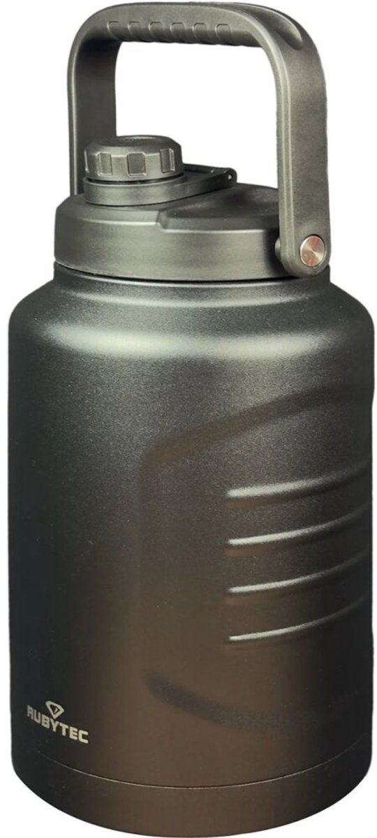 Rubytec Shira Megajug - 3.7 L - Thermosbeker - Vacuüm Drinkfles - Thermosfles - Waterfles - RVS Drinkfles - Urenlang Koud of Warm Drinken - Lekvrij - BPA-vrij - Zwart