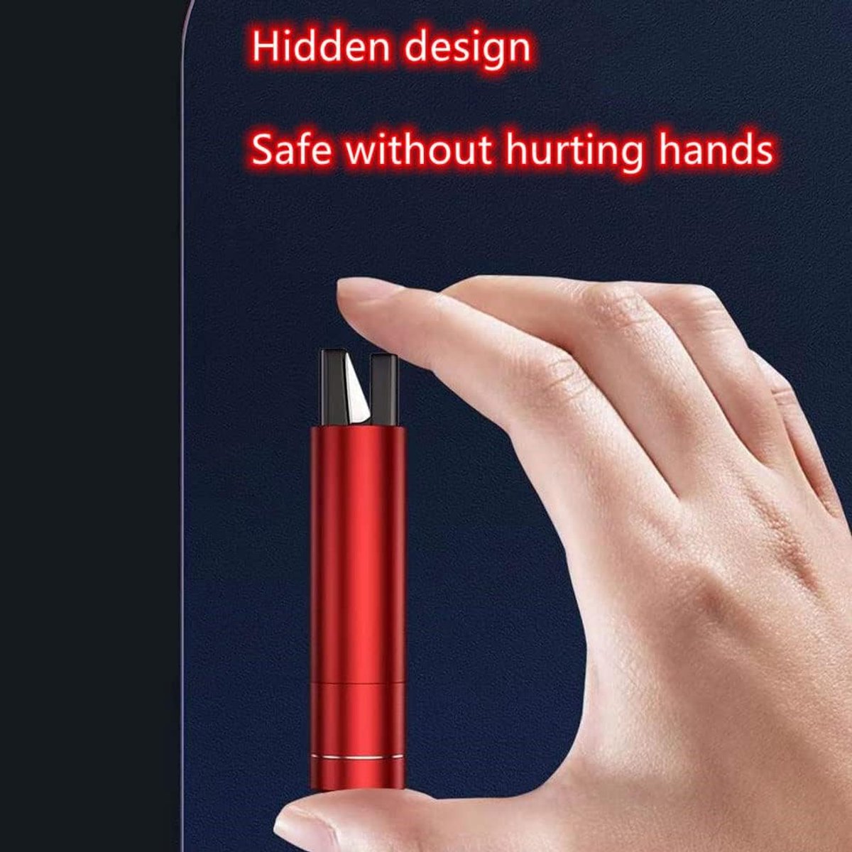 Raambreker - 2-pack autoveiligheidshamer nooduitganggereedschap - Auto-ruitbreker van één seconde - Gordelsnijder - Autoglasbreker - Levensreddend noodartefact (rood ) thumbnail 3