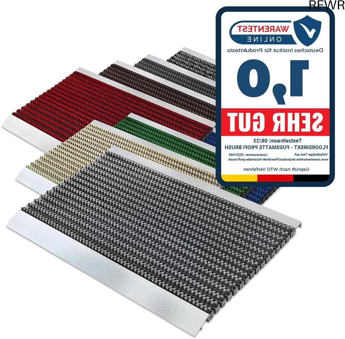 RFWR Representatieve deurmat voor binnen en buiten - Vuilvangmat met aluminium frame en nylon borstels - Verkrijgbaar in verschillende kleuren en maten (50 x 80 cm, beige)