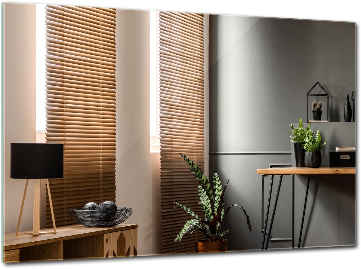 Tulup Spiegel – Rechthoekige Wandspiegel – 70 cm x 50 cm – Spiegel Zonder Lijst – Slaapkamerspiegel – Spiegel Voor de Hal – Rechthoekige Spiegel – Industriële Wandspiegel
