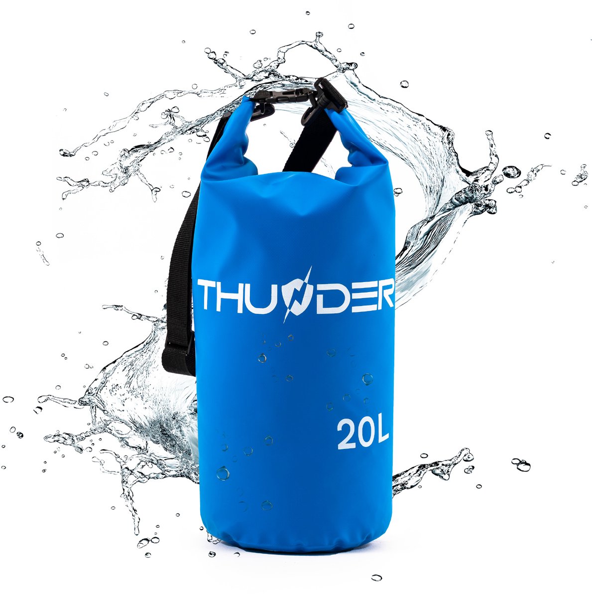 THUNDER® Waterdichte Zak 20L | Roll-Top Drybag voor Kajak | SUP | Camping en Watersport | Blauw