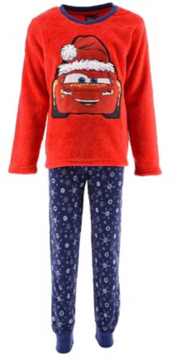 Disney Cars Pyjama - Kerst - Fleece/Katoen - Rood - Maat 110/116