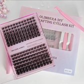 Individuele Wimpers Cluster Wimpers DIY Wimper Extensions Kit W Krul 0.07mm W130/W02 9-16mm Brede Stam Lashes Individuele Wimpers Kit thuis(W130/W02-W-Cluster Lash Extension Kit, Nep Wimpers)