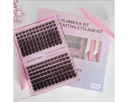 Individuele Wimpers Cluster Wimpers DIY Wimper Extensions Kit W Krul 0.07mm W130/W02 9-16mm Brede Stam Lashes Individuele Wimpers Kit thuis(W130/W02-W-Cluster Lash Extension Kit, Nep Wimpers)