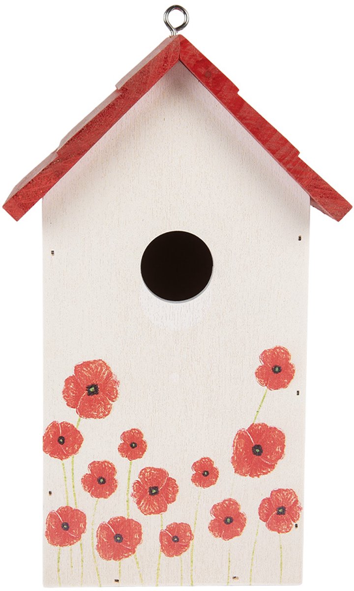 Clayre & Eef Vogelhuis 15x10x22 cm Wit Hout