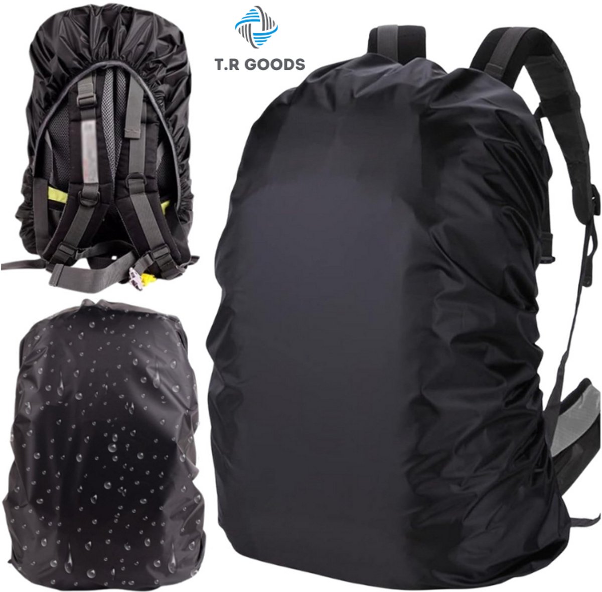 T.R Goods Regenhoes Rugzak – Waterdicht & Stormbestendig – 35L – Zwart – Voor Trekking, Fietsen & Outdoor Avonturen
