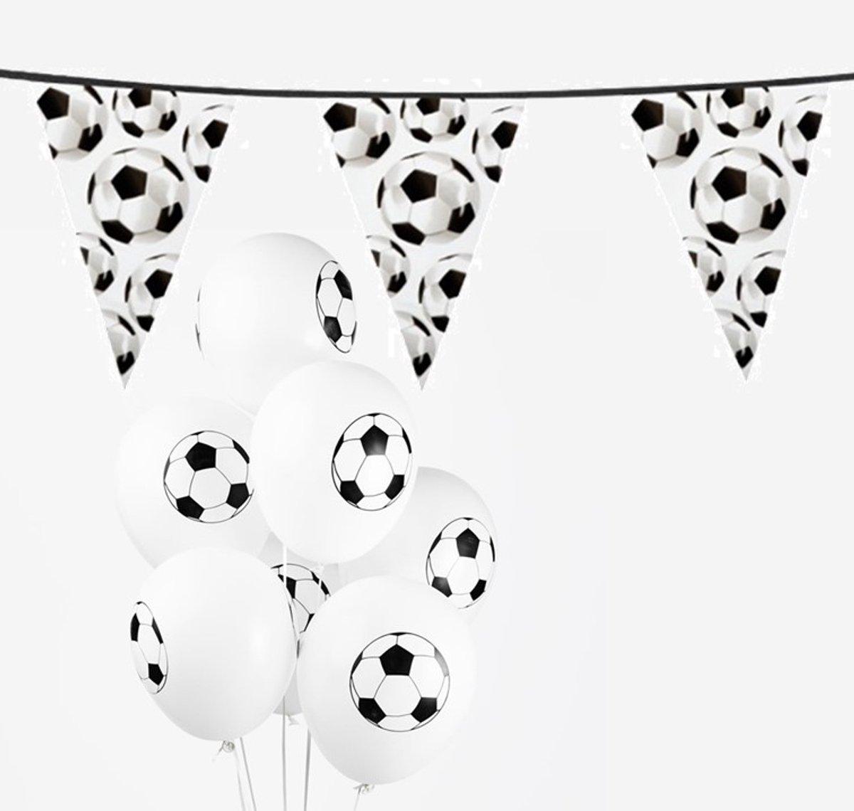 Versiering pakket Voetbal zwart -wit.