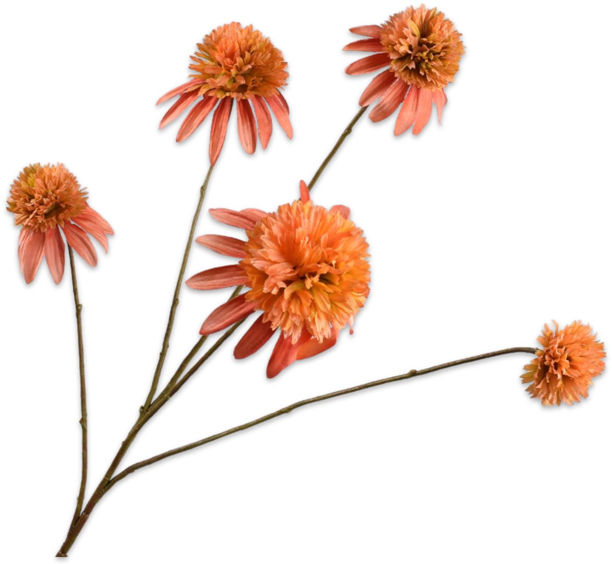 Silk-ka Kunstbloem-Zijde Bloem Rudbeckia Tak Zalm 90 cm