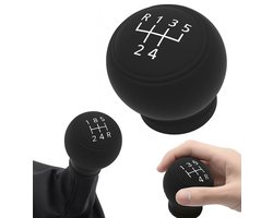 Ronde Anti-Slip Siliconen Pook Cover I Pook Hoes I Versnellingspook Beschermer I Autopook Cover I Rekbaar I Versnellingen R + 1-5 I Zwart