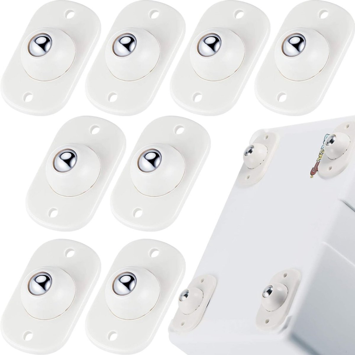 Daity 8-pack - Zelfklevende wielen, apparaatwielen, voor keuken 360° draaibare universele wielen