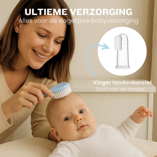 ZoeZo Design - Baby Verzorgingsset - Blauw - 8-delige Geschenkset - Baby Verzorgingsproducten - Complete Manicureset & Nagelset - Perfect Kraamcadeau - Verzorgingskit van ZoeZo Design — afbeelding 2
