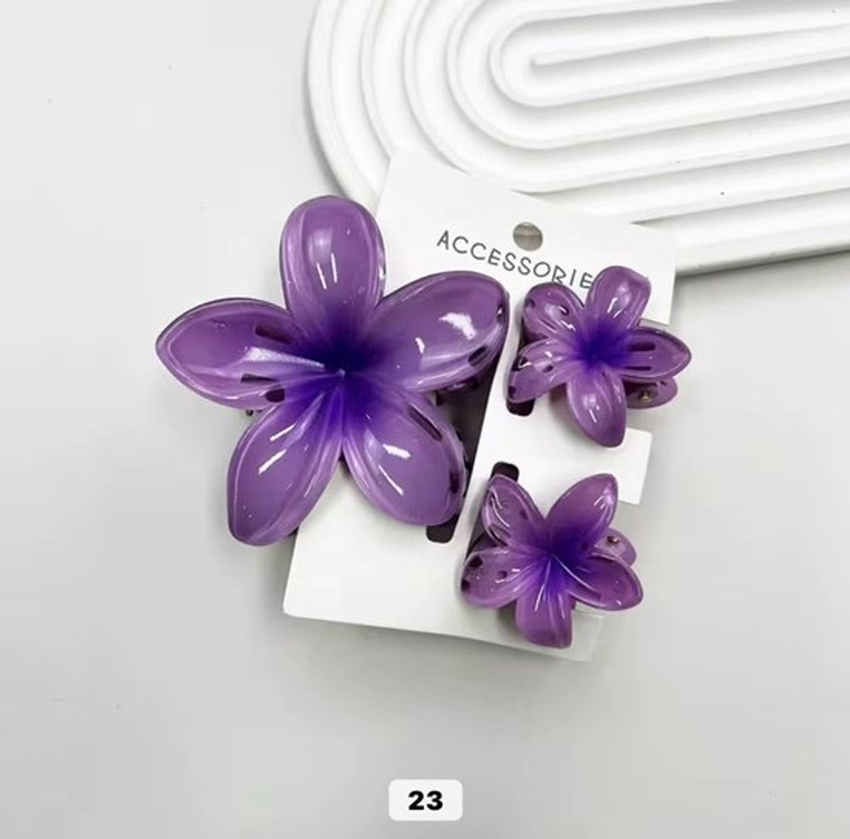 Bloem haarklep set - 3 stuks - glanzend acryl design - haaraccessoires voor vrouwen