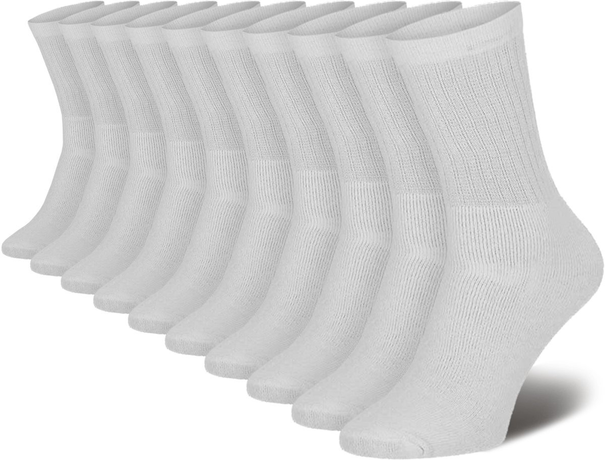 Calzera Premium Sportsokken - 10 Paar - Wit - Maat 39-42