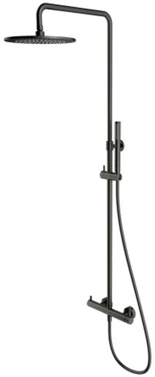 OMNIRES Y - Doucheset met kraan, diameter 25 cm, geborsteld grafiet Y1244MGR