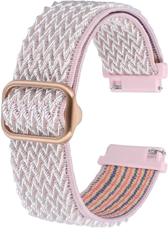 Convient pour Galaxy Watch5 40 mm Bracelet en nylon élastique avec boucle réglable, dégagement rapide, bracelet en nylon tressé élastique 20 mm