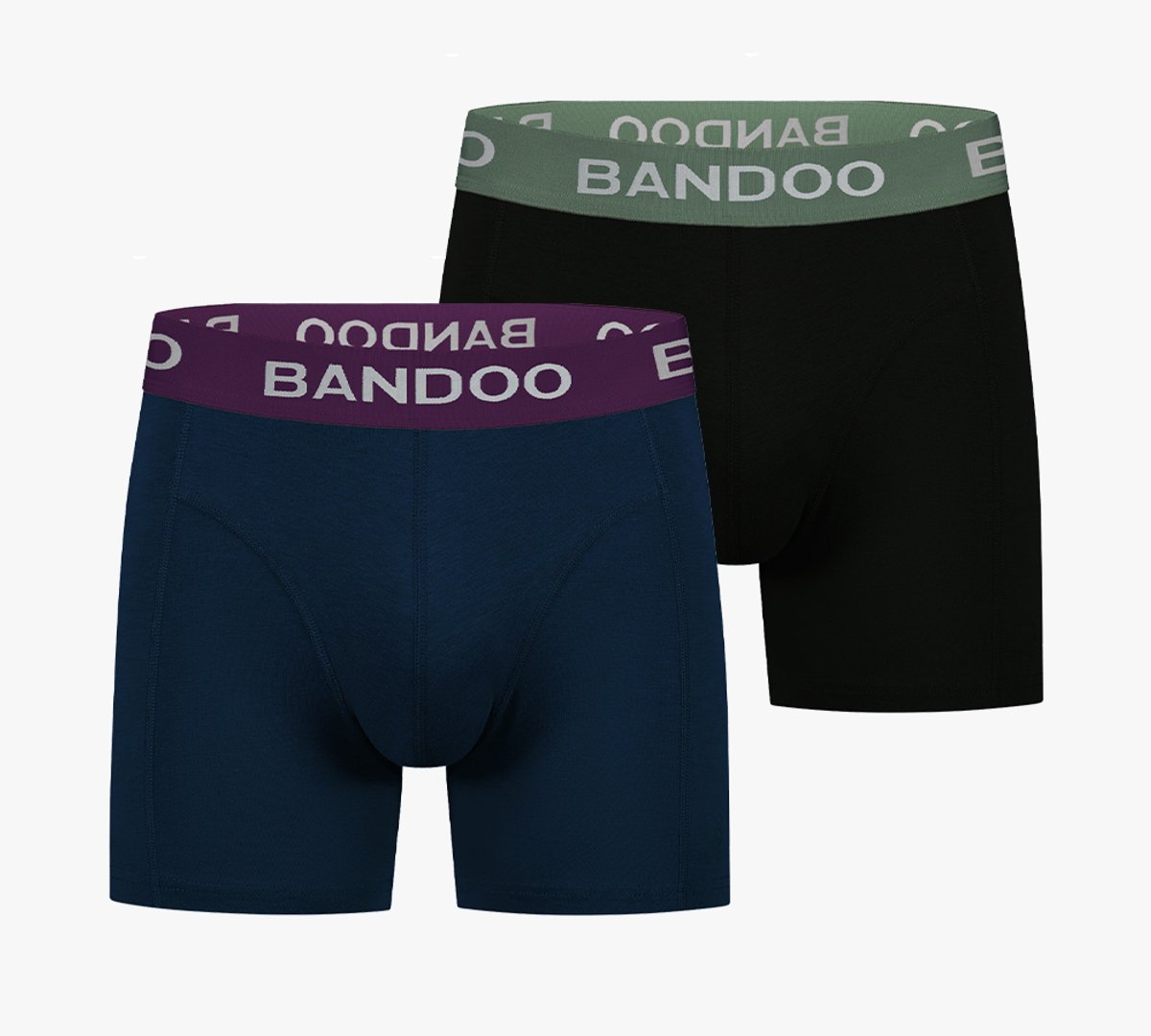 Bandoo Men's Bamboo - boxershorts heren - heren ondergoed - boxershorts - 2 Pack - Black - Navy Blue - Size : XXL