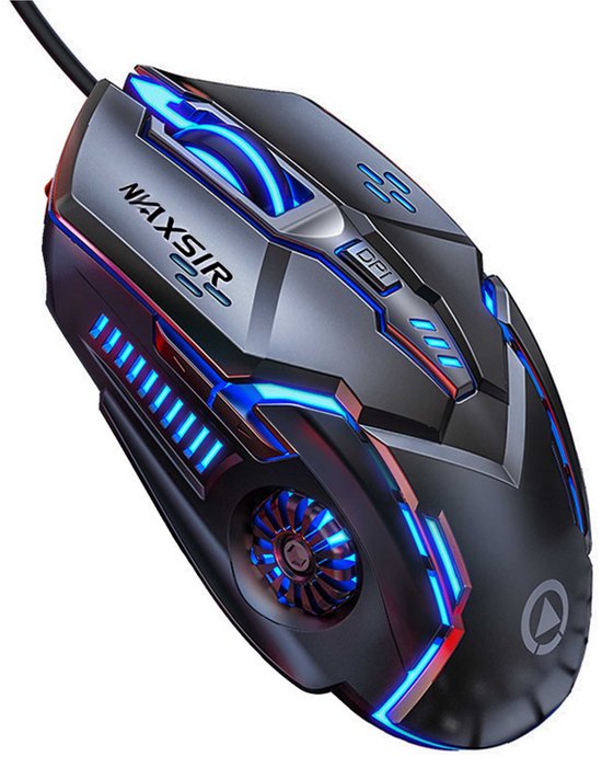 NAXSIR Mechanische Bedrade Gamingmuis - 6-Knop, 7-Kleuren RGB - Geluid/Stilversie