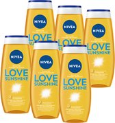 NIVEA Love Sunshine Douchegel – Shower Gel Met Aloe Vera en Vitamines C en D - Voordeelverpakking - 6 x 250 ml