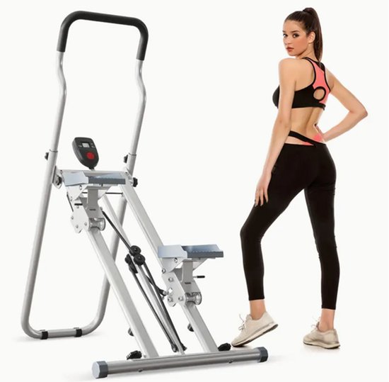 FitUp Stepper - 3 Verstelbare weerstand - Inklapbaar Met weerstandsbanden - Home gym fitnessapparaat - Thuis sporten - Fitness Swing - Mini cardio home trainer