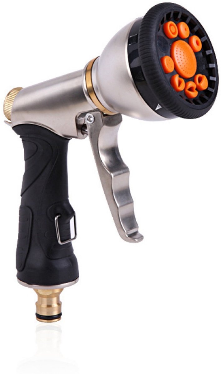TOVBMUP Tuinslang Spuitpistool - 9 Instelbare Waterstralen - Ergonomisch Handvat - Geschikt voor Alle Standaard Tuinslangen - ABS+TPR+Zink Legering - Afmetingen 14x12,5x7cm