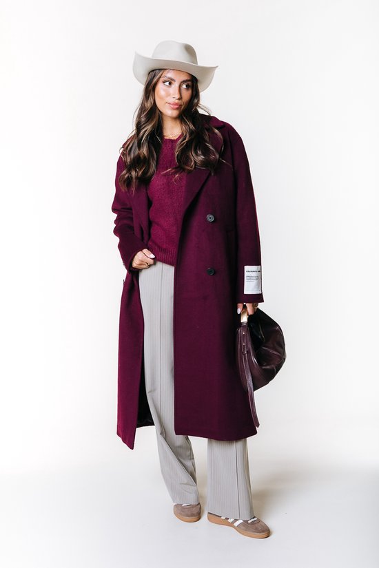 Colourful Rebel Zania Double Breasted Wool Long Coat- M