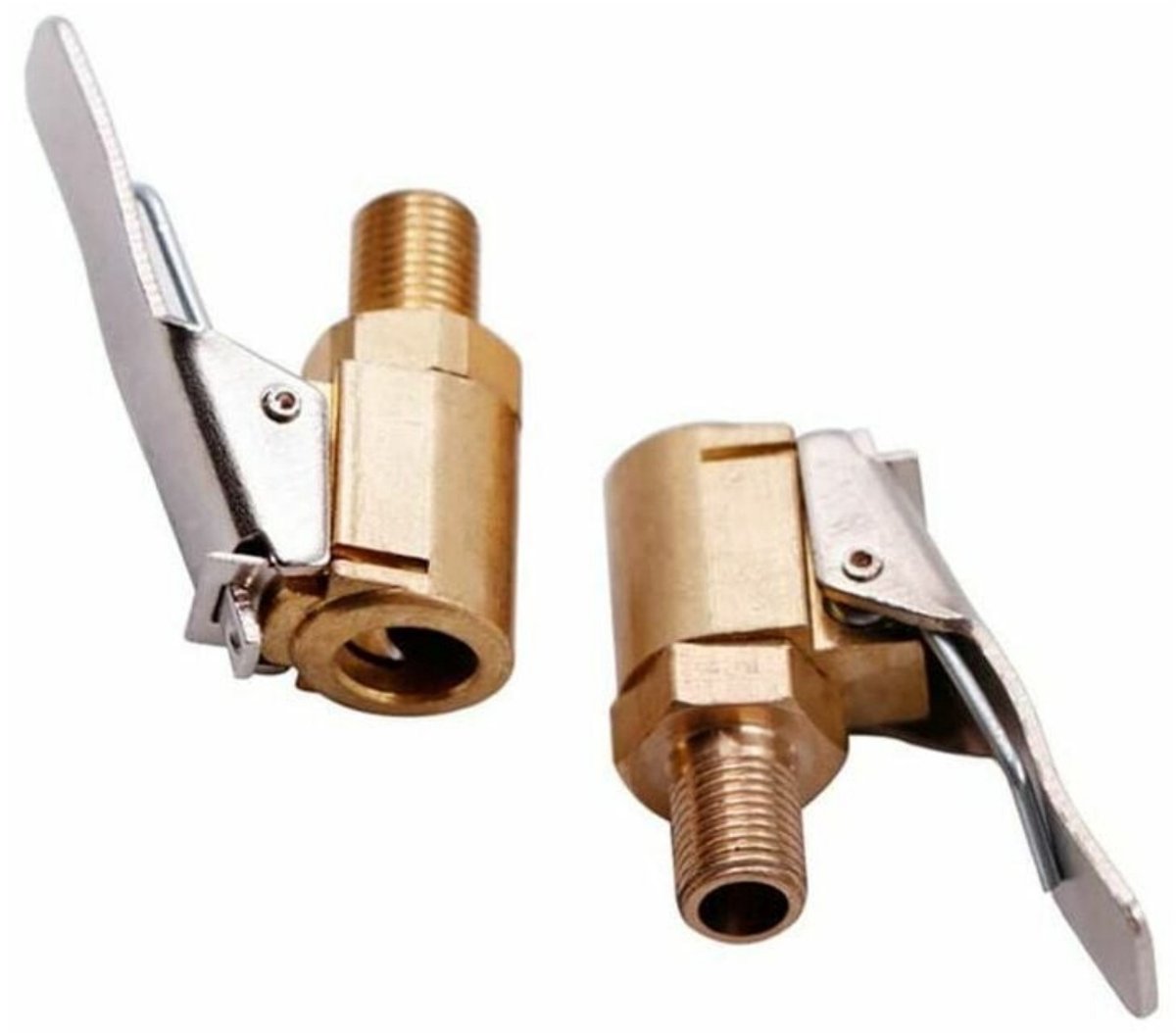 TOVBMUP 2 Stuks Ventielgereedschap - Autoventiel Adapter - 41x12mm RVS Reifenventiel Chuck - Snel Aankoppelen en Eenvoudig Opblazen - Geschikt voor Auto's en Fietsen - RVS Materiaal