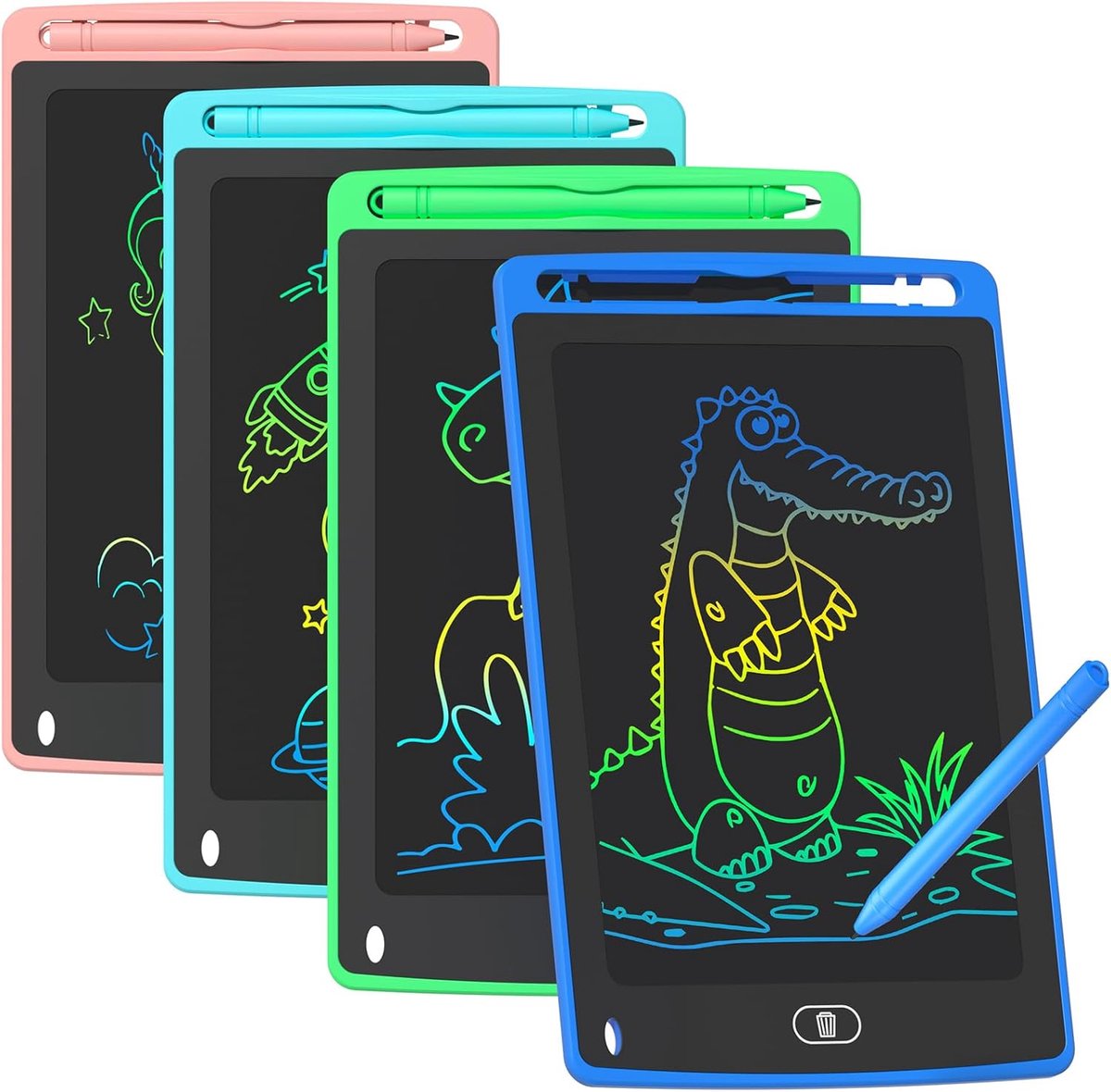4-Pack LCD-schrijftablet voor kinderen - 10-inch gekleurd tekenbord - tekenbord - educatief leerspeelgoed - verjaardagscadeau - geschikt voor jongens en meisjes - 4 kleuren - kleurrijk handschrift
