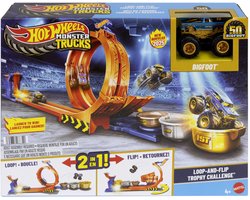 Hot Wheels Monstertrucks Loopen en Draaien Trofee - Speelgoedtruck en Baanset