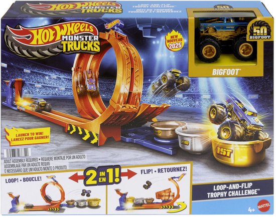 Hot Wheels Monster trucks LOOPEN EN DRAAIEN TROFEE UITDAGING - Speelset