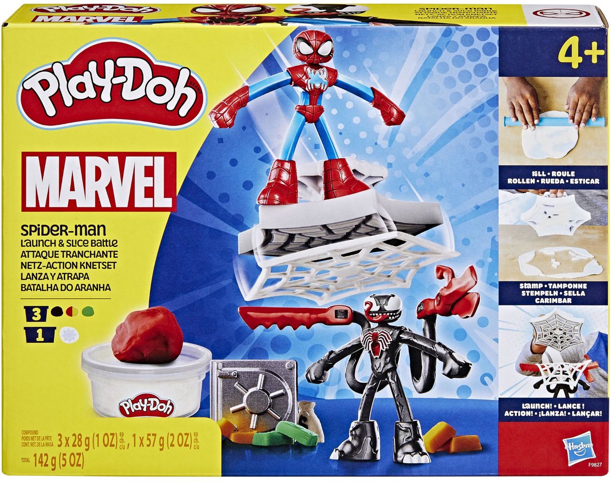 Play-Doh Marvel Spider-Man Werp en Snij Speelset - Boetseerklei - Inclusief 2 figuren — afbeelding 2