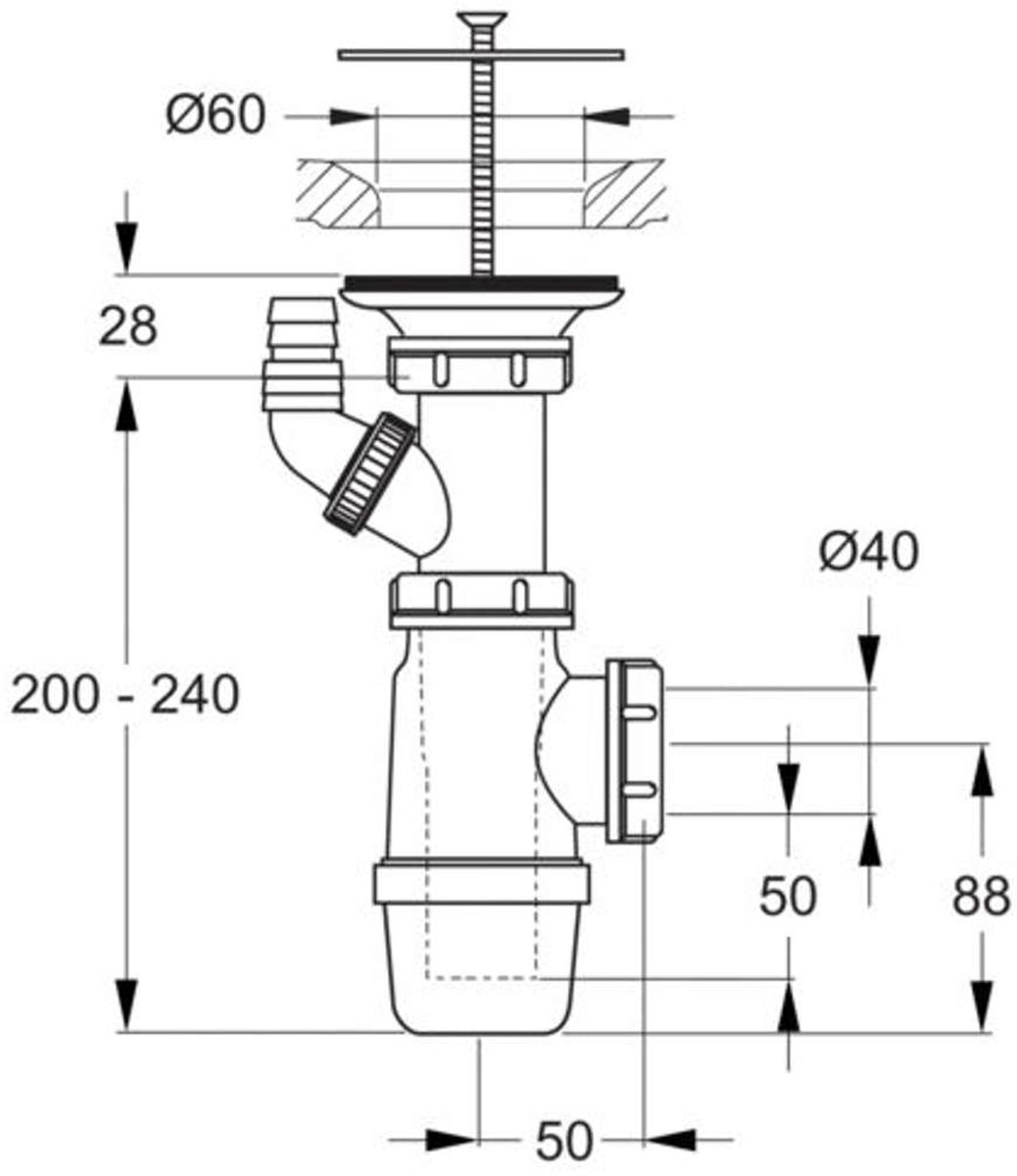 Ideal Standard Uitstortgootstenen - Sifon incl. afvalafdekking, chroom D5870AA