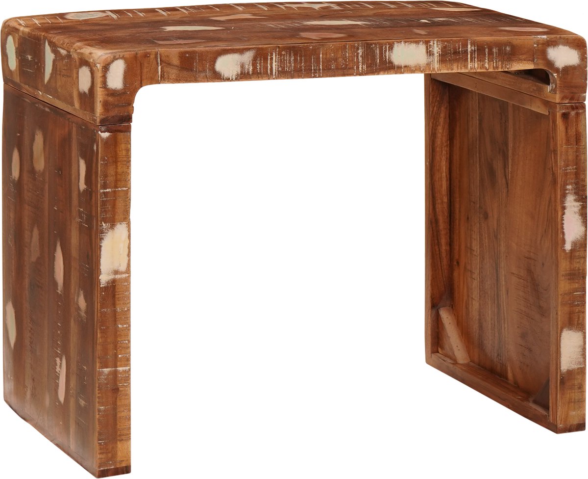 vidaXL Bijzettafel - Bruin - 60 - x - 35 - x - 46 - cm - Massief - Gerecycleerd - Hout