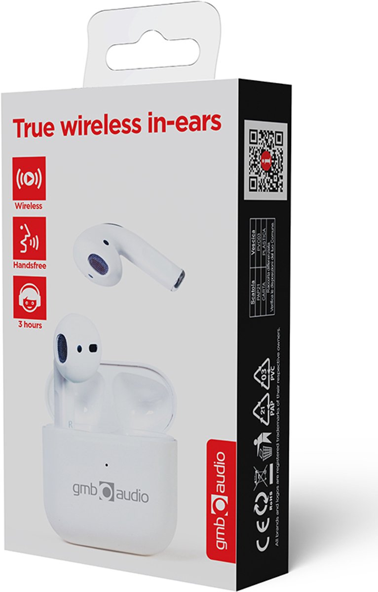 GMB-Audio Valletta TWS In-Ear Oordopjes Glanzend Wit – foto 2