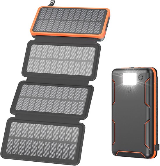 Blynk Solar Powerbank 25.000 mAh met 4 Opvouwbare Panelen - Blynk - €49,95